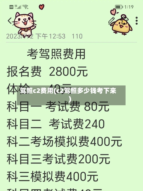 驾照c2费用(c2驾照多少钱考下来)-第3张图片