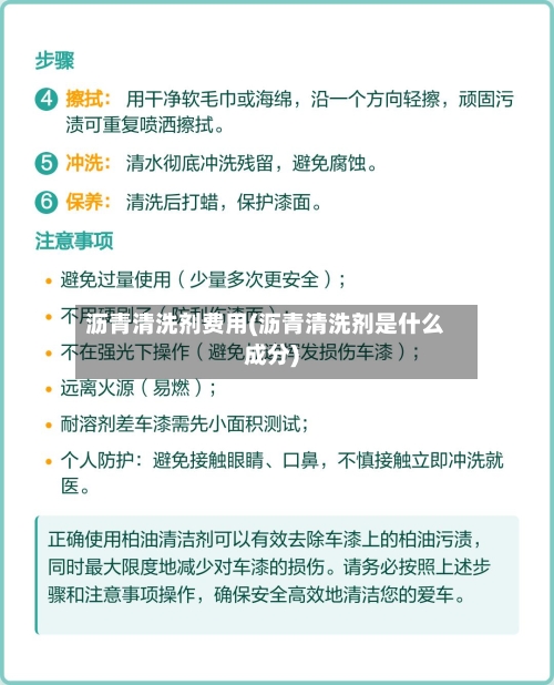 沥青清洗剂费用(沥青清洗剂是什么成分)