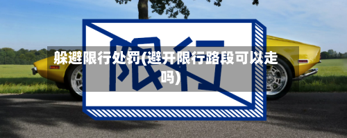 躲避限行处罚(避开限行路段可以走吗)