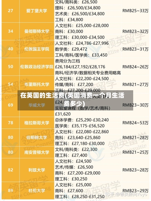 在英国的生活费(英国消费一个月生活费多少)-第3张图片