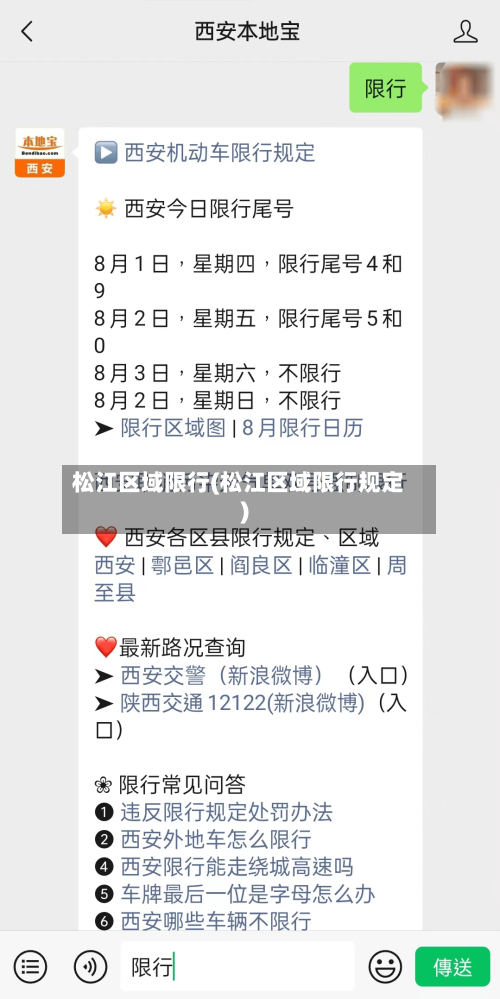 松江区域限行(松江区域限行规定)