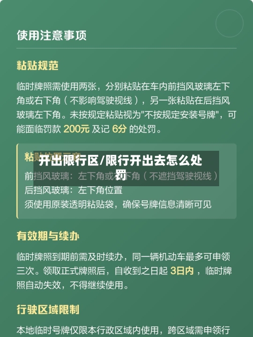 开出限行区/限行开出去怎么处罚