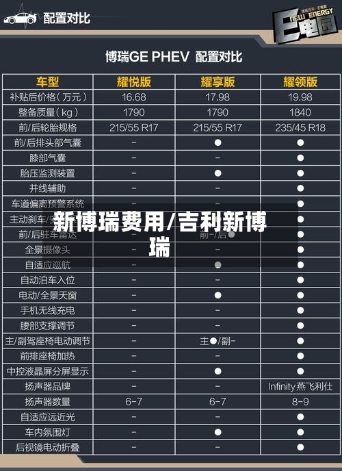 新博瑞费用/吉利新博瑞-第2张图片