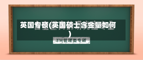 英国专硕(英国硕士含金量如何)