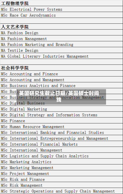 英国研究生截止日期/英国硕士时间线
