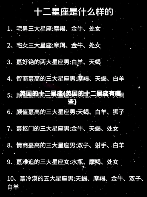 英国的十二星座(英国的十二星座有哪些)