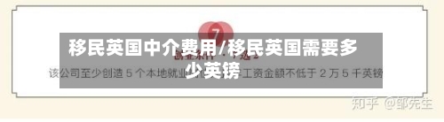 移民英国中介费用/移民英国需要多少英镑-第2张图片