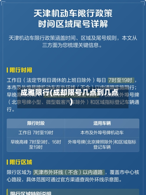成雅限行(成却限号几点到几点)