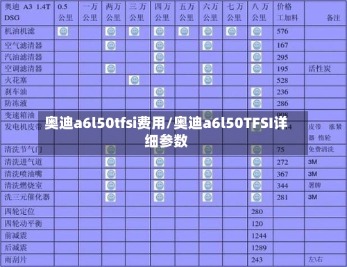 奥迪a6l50tfsi费用/奥迪a6l50TFSI详细参数