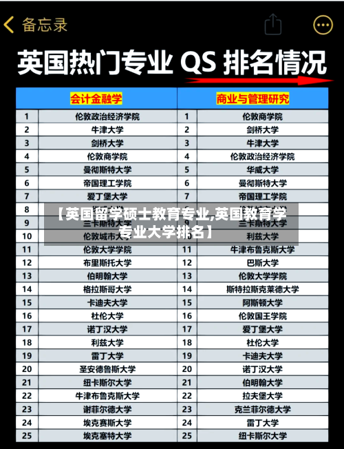 【英国留学硕士教育专业,英国教育学专业大学排名】