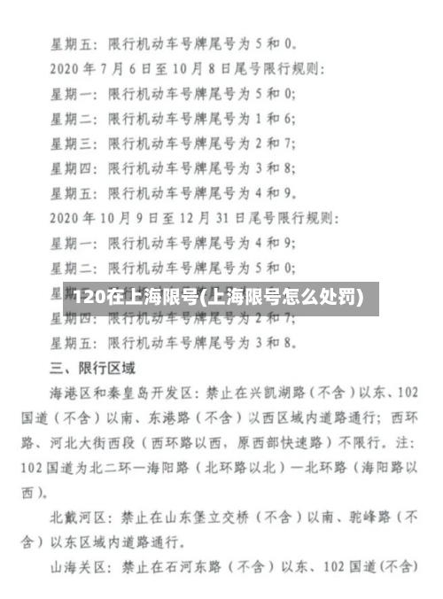120在上海限号(上海限号怎么处罚)