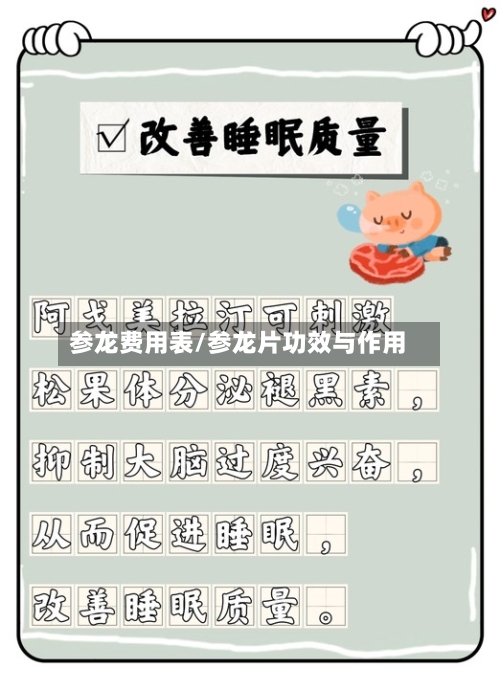 参龙费用表/参龙片功效与作用