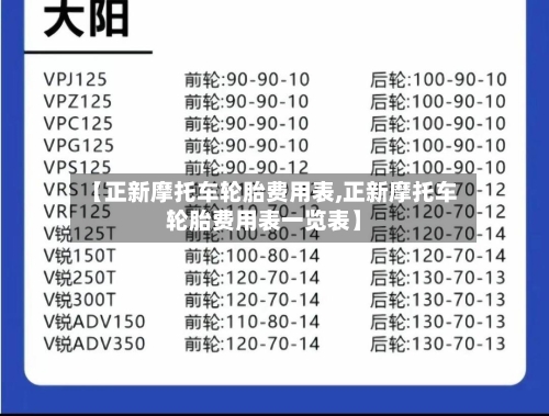 【正新摩托车轮胎费用表,正新摩托车轮胎费用表一览表】