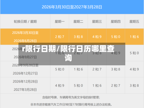 r限行日期/限行日历哪里查询-第2张图片