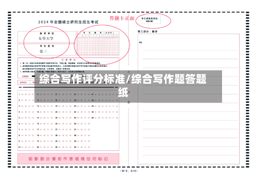 综合写作评分标准/综合写作题答题纸