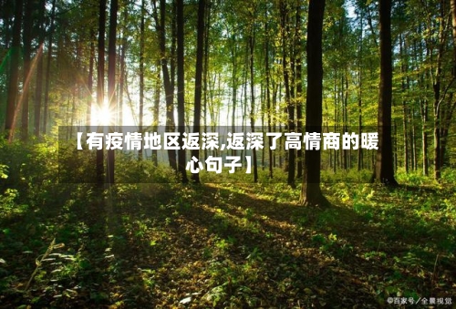 【有疫情地区返深,返深了高情商的暖心句子】-第2张图片