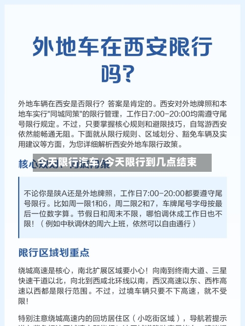 今天限行汽车/今天限行到几点结束