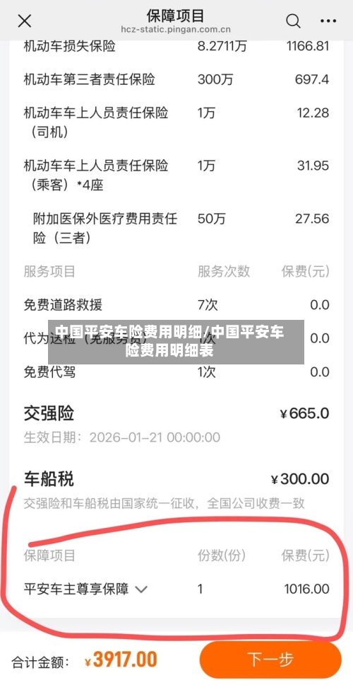 中国平安车险费用明细/中国平安车险费用明细表