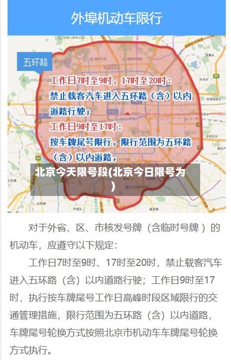 北京今天限号段(北京今日限号为)