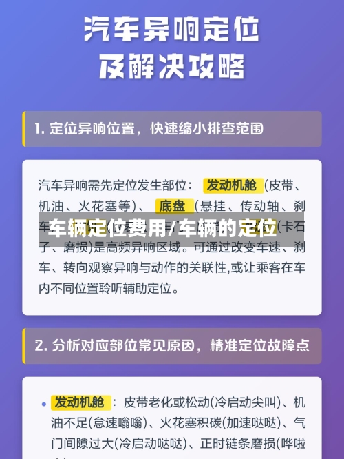 车辆定位费用/车辆的定位