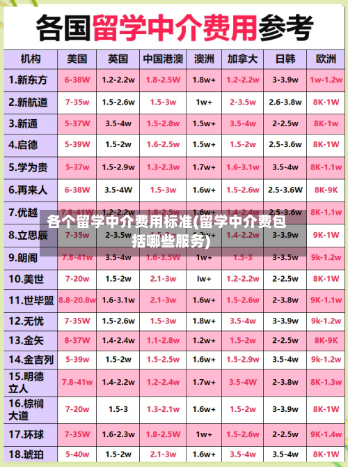 各个留学中介费用标准(留学中介费包括哪些服务)-第2张图片