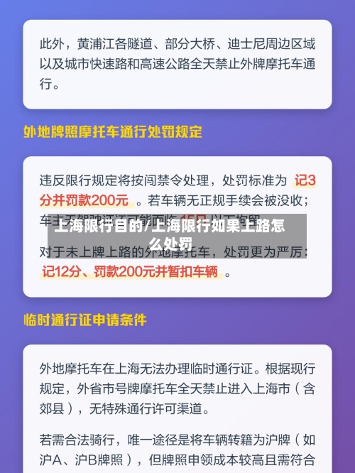 上海限行目的/上海限行如果上路怎么处罚