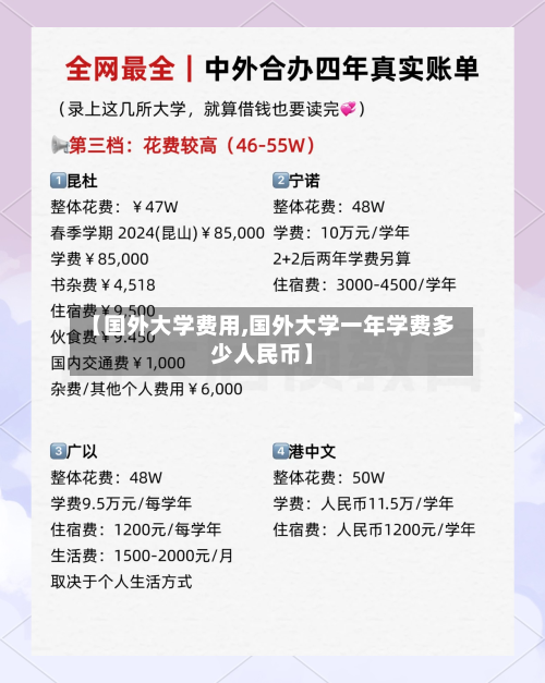 【国外大学费用,国外大学一年学费多少人民币】-第2张图片