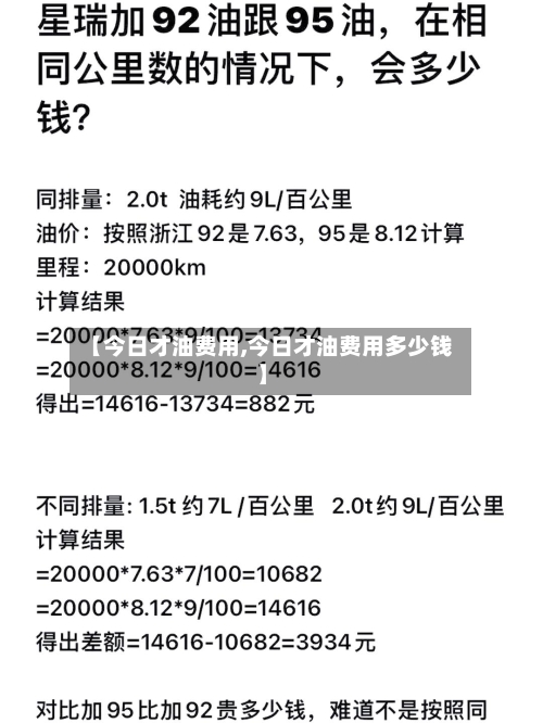 【今日才油费用,今日才油费用多少钱】-第2张图片