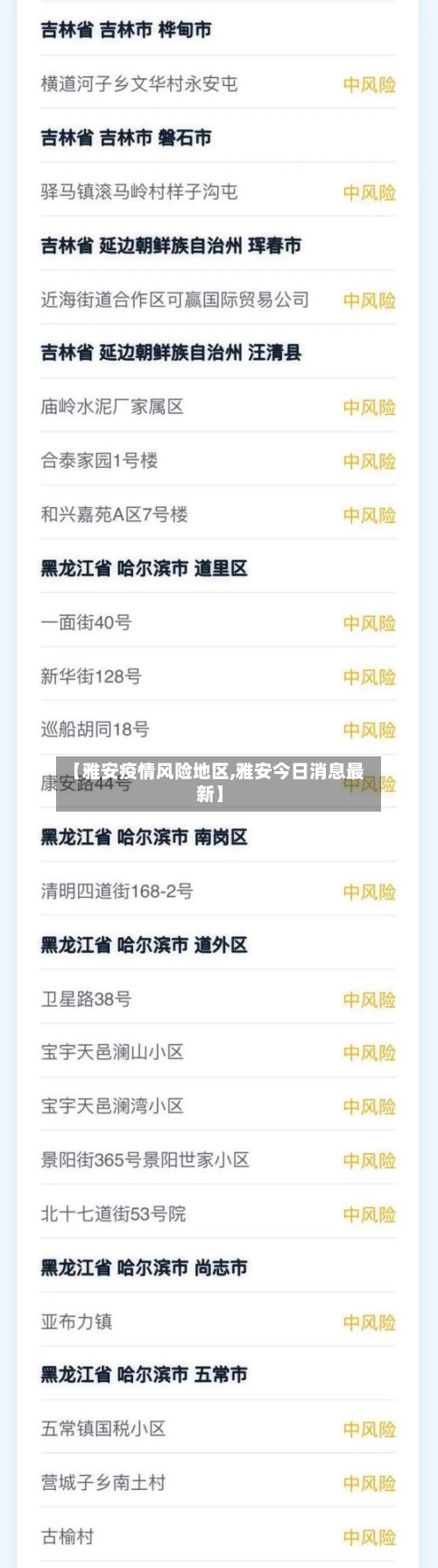 【雅安疫情风险地区,雅安今日消息最新】-第3张图片