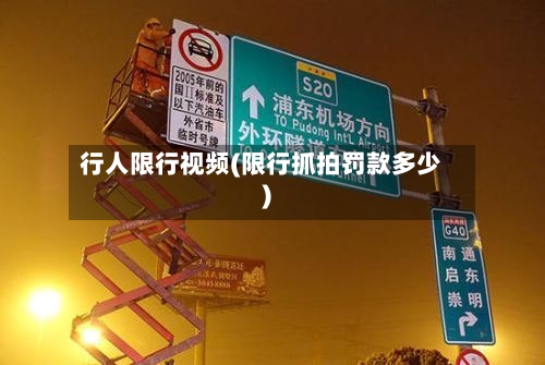行人限行视频(限行抓拍罚款多少)