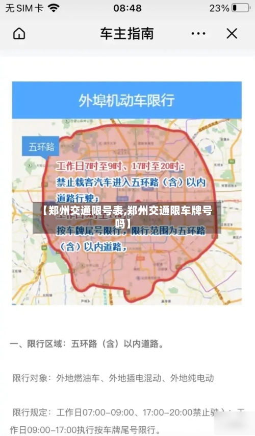 【郑州交通限号表,郑州交通限车牌号吗】