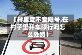 【村里查不查限号,在村子里开车限行吗怎么处罚】