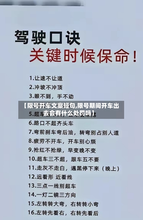 【限号开车文案短句,限号期间开车出去会有什么处罚吗】-第3张图片