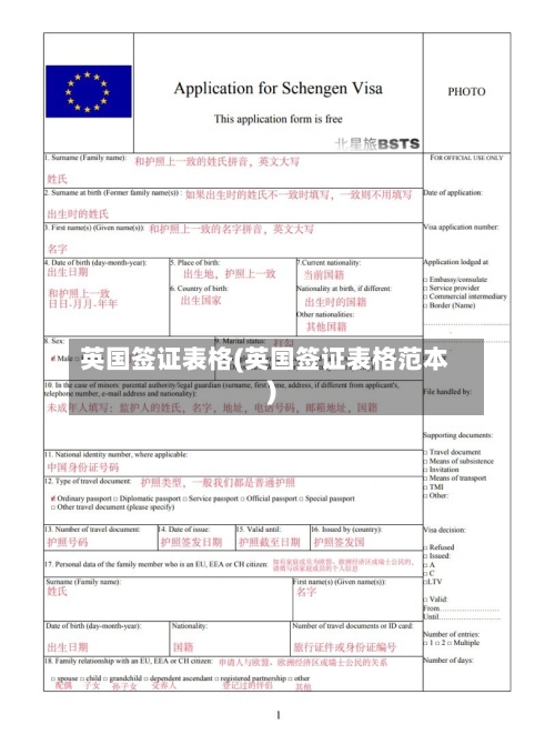 英国签证表格(英国签证表格范本)