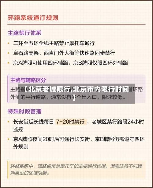 【北京老城限行,北京市内限行时间】-第2张图片