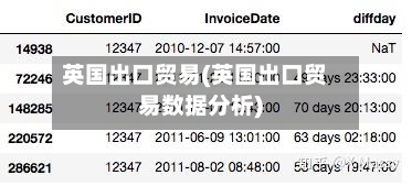 英国出口贸易(英国出口贸易数据分析)