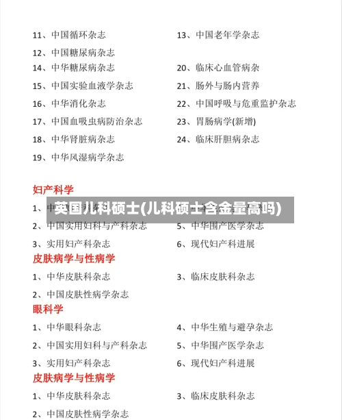 英国儿科硕士(儿科硕士含金量高吗)-第2张图片