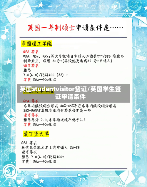 英国studentvisitor签证/英国学生签证申请条件-第2张图片