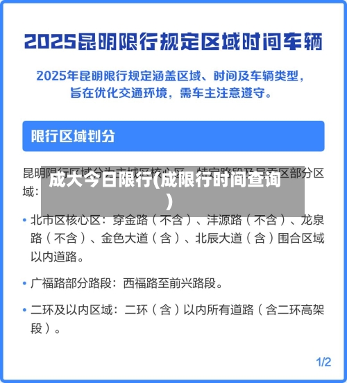 成大今日限行(成限行时间查询)