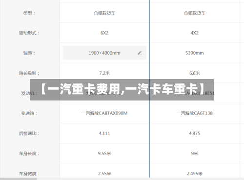 【一汽重卡费用,一汽卡车重卡】