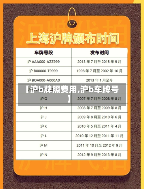 【沪b牌照费用,沪b车牌号】