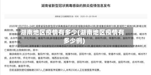 湖南地区疫情有多少(湖南地区疫情有多少例)-第3张图片