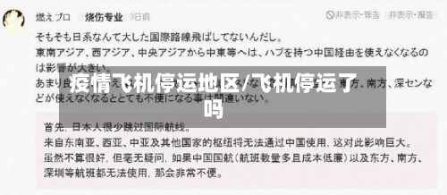 疫情飞机停运地区/飞机停运了吗-第3张图片
