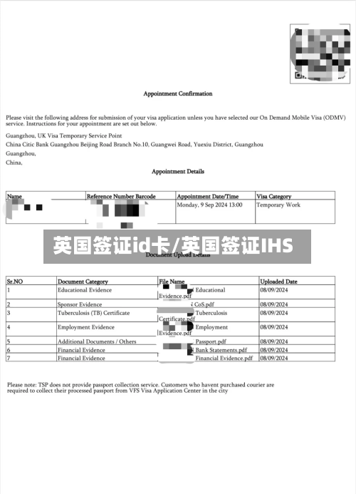 英国签证id卡/英国签证IHS-第2张图片