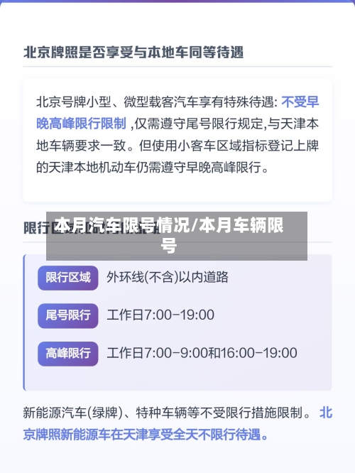 本月汽车限号情况/本月车辆限号-第2张图片