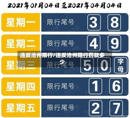 违反沧州限行/违反沧州限行罚款多少-第2张图片