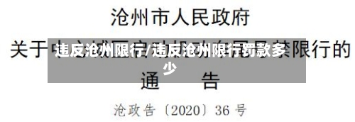 违反沧州限行/违反沧州限行罚款多少