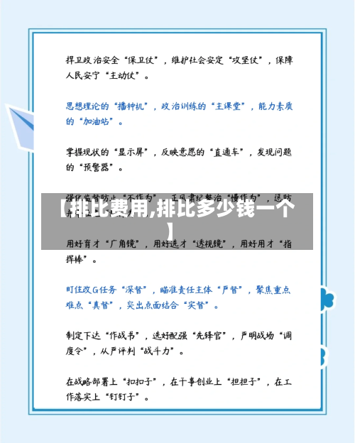 【排比费用,排比多少钱一个】