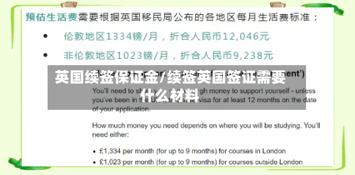 英国续签保证金/续签英国签证需要什么材料-第2张图片