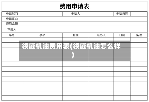领威机油费用表(领威机油怎么样)-第2张图片